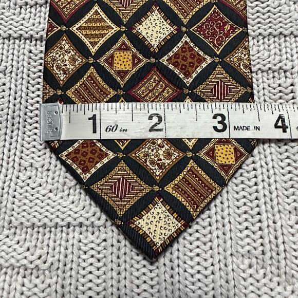 Vintage Ferragamo patchwork geometric pattern silk tie - Picture 5 of 5